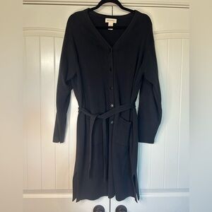 Bechamel Navy Long Cotton Sweater Cardigan. Size Large.